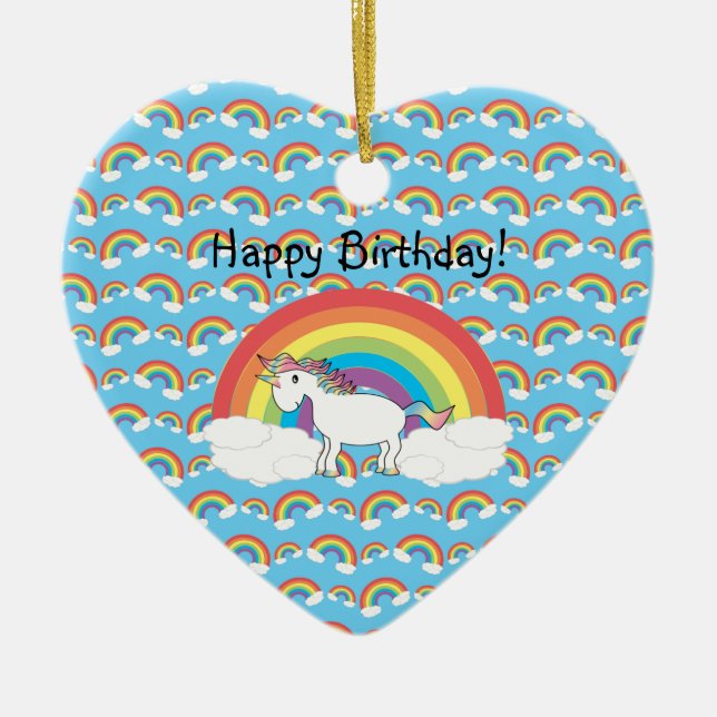 Unicorn birthday ornament (Front)