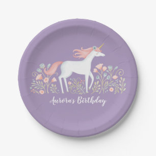 Unicorn Birthday Paper Plate
