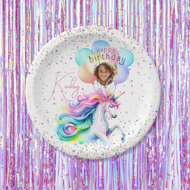Unicorn Birthday Paper Plates (Creator Uploaded)
