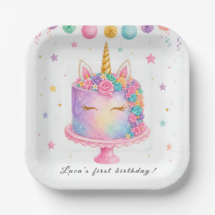 Unicorn Birthday Paper Plates