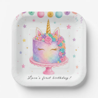 Unicorn Birthday Paper Plates