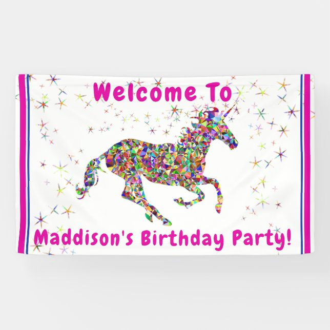 Unicorn - Birthday Party Banner - Children (Horizontal)
