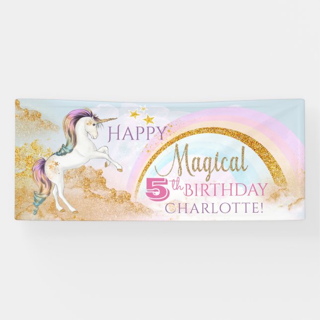 Unicorn Birthday Party Banners (Horizontal)