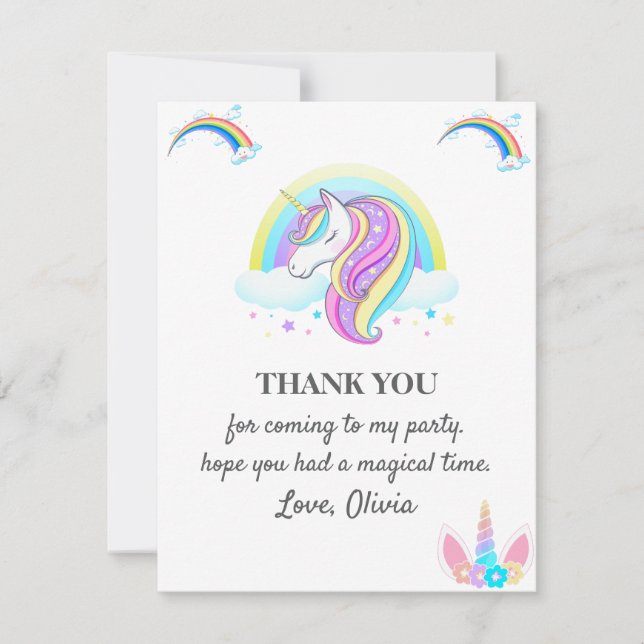 Unicorn Birthday Party Decorations Invitation (Front)