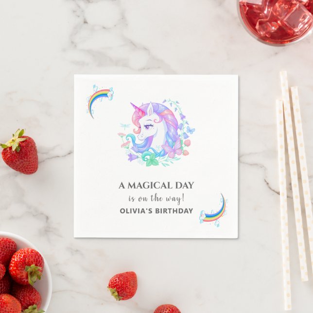 Unicorn Birthday Party Decorations Napkin (Insitu)