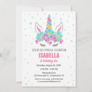 Unicorn Birthday Party Invitation
