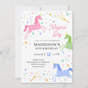 Unicorn Birthday Party Invitation