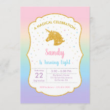 Unicorn Birthday Party Invitation
