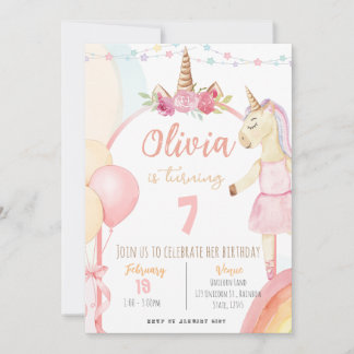 Unicorn Birthday Party Invitation