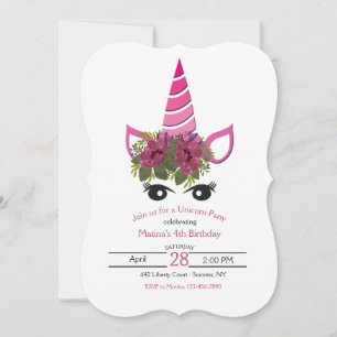 Unicorn Birthday Party Invitation