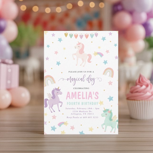 Unicorn Birthday Party Invitation (Creator Uploaded)