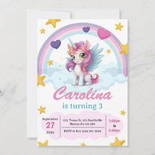 Unicorn Birthday Party Invitation