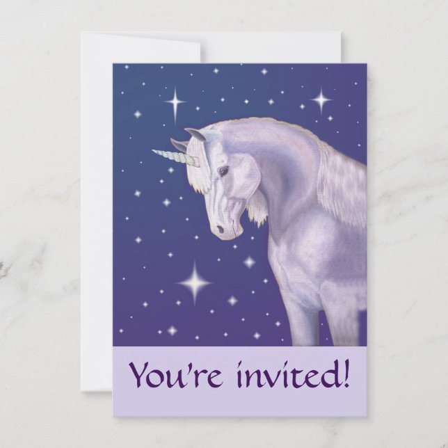 Unicorn birthday party invitation (Front)