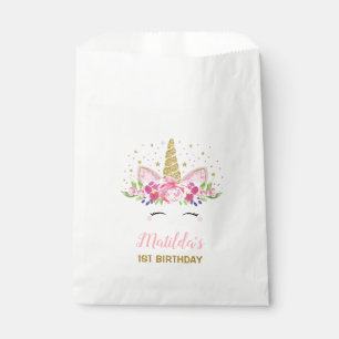 Unicorn Birthday Party Magical Rainbow Floral Favour Bags