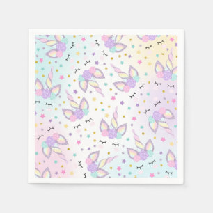 Unicorn Birthday Party Napkin Whimsical Unicorn