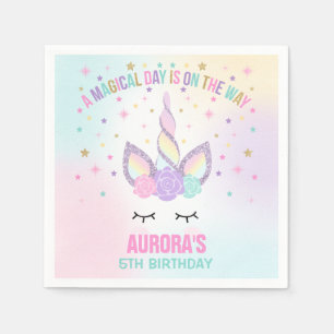 Unicorn Birthday Party Napkin Whimsical Unicorn
