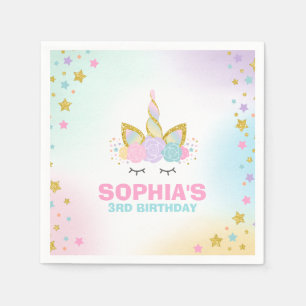 Unicorn Birthday Party Napkin Whimsical Unicorn