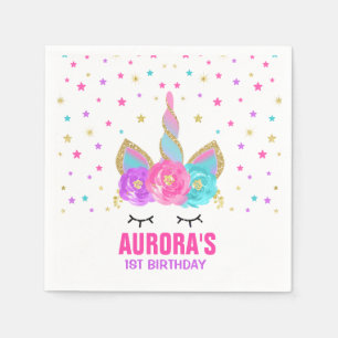 Unicorn Birthday Party Napkin Whimsical Unicorn