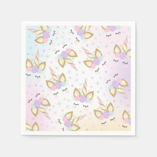 Unicorn Birthday Party Napkin Whimsical Unicorn