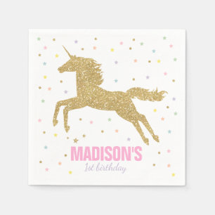 Unicorn Birthday Party Napkin Whimsical Unicorn