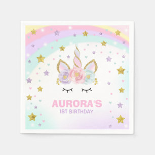 Unicorn Birthday Party Napkin Whimsical Unicorn