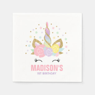 Unicorn Birthday Party Napkin Whimsical Unicorn