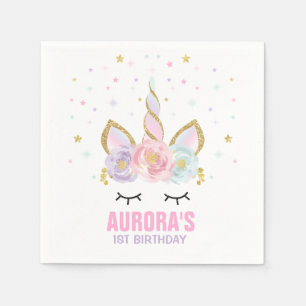 Unicorn Birthday Party Napkin Whimsical Unicorn