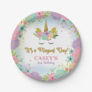 Unicorn Birthday Party Paper Plate