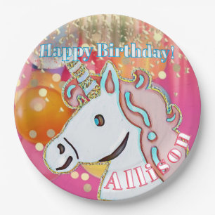 Unicorn Birthday Party  Paper Plate