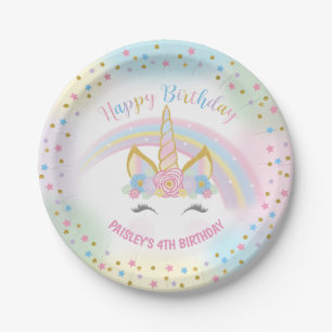 Unicorn Birthday Party Paper Plates