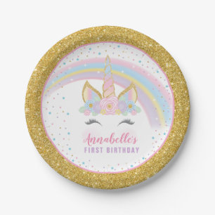 Unicorn Birthday Party Paper Plates