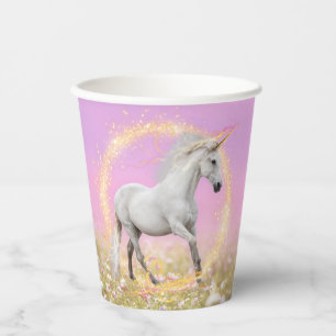 Unicorn Birthday Party Pink and Lavender Paper Cups