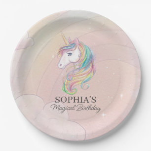 Unicorn birthday party rainbow party decor paper p paper plate