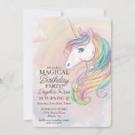 Unicorn birthday party rainbow party invite<br><div class="desc">Celebrate your little one's birthday in style with this magical,  unicorn birthday party invitation! This fun and colourful design features unicorn and rainbow graphics and a vibrant colour palette inspired by whimsical fairytales.</div>