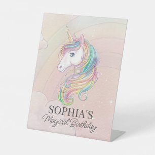 Unicorn birthday party rainbow party sign