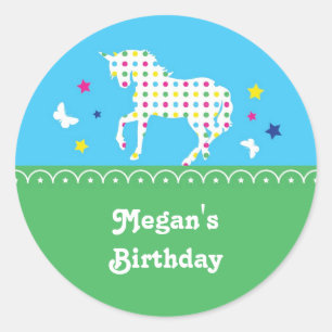 Unicorn Birthday Party Sticker