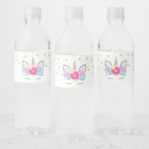 Unicorn Birthday Party Water Bottle Labels