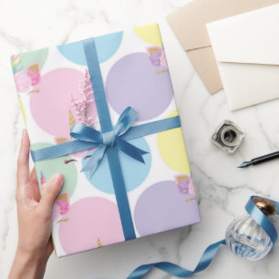 Unicorn Birthday Pattern  Wrapping Paper