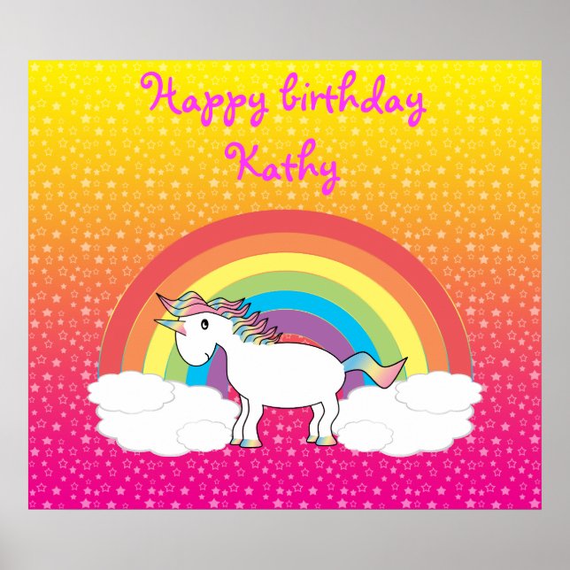 Unicorn Birthday poster (Front)