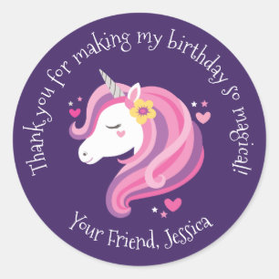 Unicorn Birthday Sticker