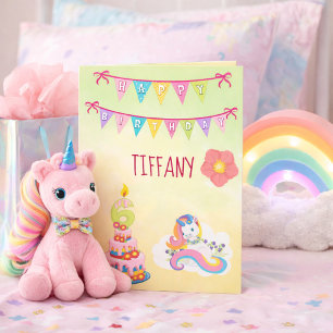 Unicorn Birthday Theme 6 years old Card