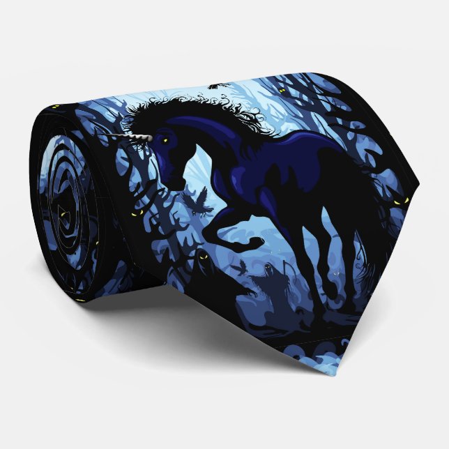 Unicorn Black Magic Fairy in Dark Forest Tie (Rolled)