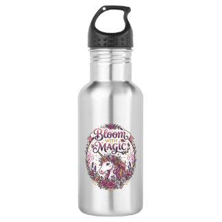 Unicorn Bloom with Magic POD Ready White Backgroun 532 Ml Water Bottle