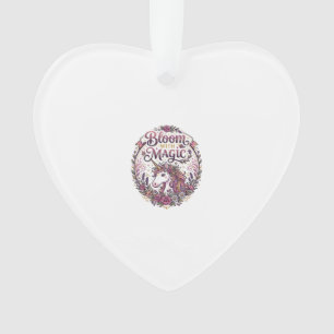 Unicorn Bloom with Magic POD Ready White Backgroun Ornament