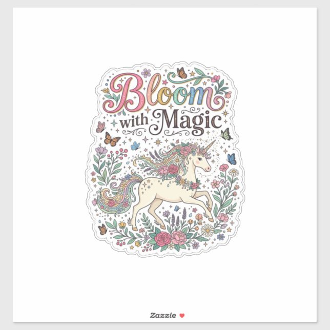 Unicorn Bloom with Magic Premium Vector Typography (Sheet)