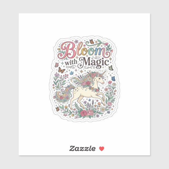 Unicorn Bloom with Magic Premium Vector Typography (Sheet)