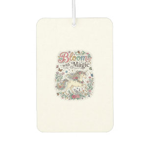 Unicorn Bloom with Magic Premium Vector Typography Car Air Freshener