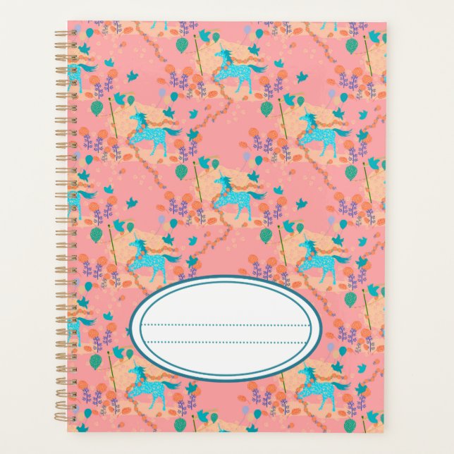 Unicorn Blue Birtday Party Planner (Front)