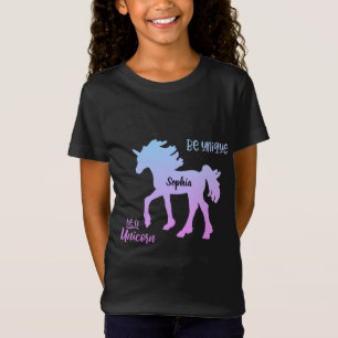 Unicorn Blue Pink Pastel Colourful Rainbow T-Shirt