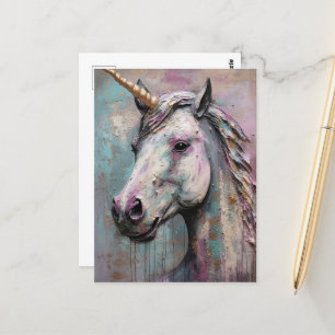 Unicorn Blue Purple Postcard